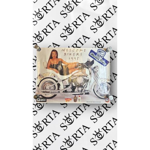 VTG 98 Harley Davidson Bike Week Poster Miller Lite Hawaiian Tropic Promo 18x24” - Picture 1 of 4